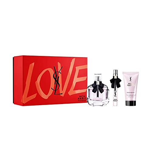 Yves saint laurent mon paris eau de parfum 90ml + leche corporal 50ml + mini talla 10ml