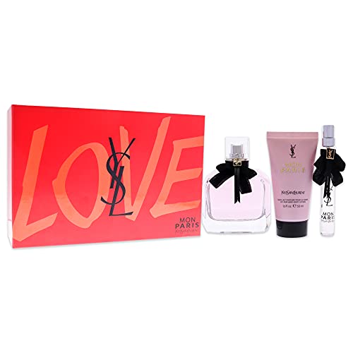 Yves saint laurent mon paris eau de parfum 90ml + leche corporal 50ml + mini talla 10ml