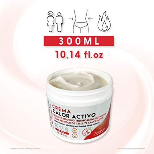 Zafire Crema efecto calor quema grasa. Gel reductor abdominal termoactivo Reduce el contorno y elimina la piel de naranja, con Guaraná y Centella Asiática, 300 ml