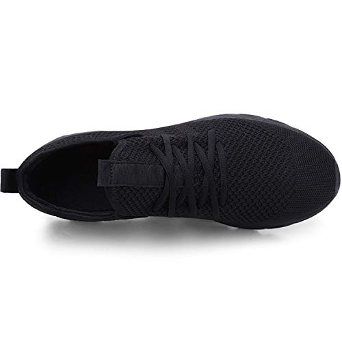 Zapatillas de Running para Hombre Casual Tenis Asfalto Zapatos Deporte Fitness Gym Correr Gimnasio Deportives Transpirables Seguridad Atlético Trekking Bambas Plataform Sneakers Negro 42 EU