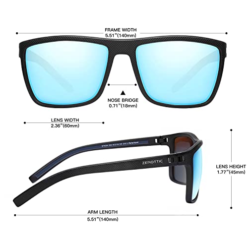 ZENOTTIC Gafas De Sol Polarizadas para Hombre Cuadradas Súper Liviana Marco TR90 Protección UV400