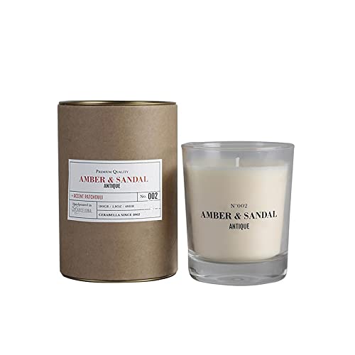 ZENTEIA - Vela de Vaso Aromática Antique | Varios Olores | Hecho a Mano con Cera Vegetal | Larga Duración | Olor Intenso | Vela Perfumada | 8×8×10 cm | Packaging 100% Reciclable (Iris & Musk)