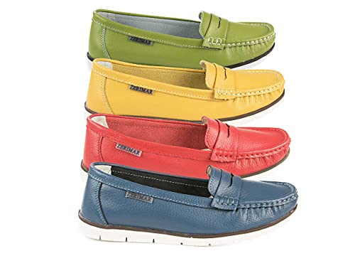 Zerimar Mocasines de Piel para Mujer, Niñas | Mocasines de Colores para Mujer | Loafers Mocasines Casuales | Mocasines Loafers Mujer | Mocasines Mujer Piel | Mocasines de Cuero Mujer, Niñas