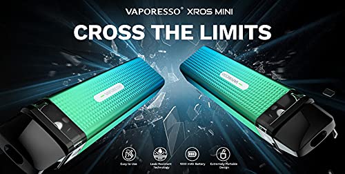 ZERUN Vaporesso XROS Mini Kit Vaporizador de cigarrillo electrónico 1000mAh Batería 11 / 16W 2ml Mesh Pod Top Filling MTL Vape (Silver)