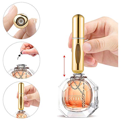 ZWOOS 3 Pcs Atomizador Perfume Recargable, Mini Atomizador del Perfume, 5ml Portátil Botella Vacío Pulverizador Viaje en Bolso, Bomba Recargable Perfume Spray Frasco con Ventana Transparente