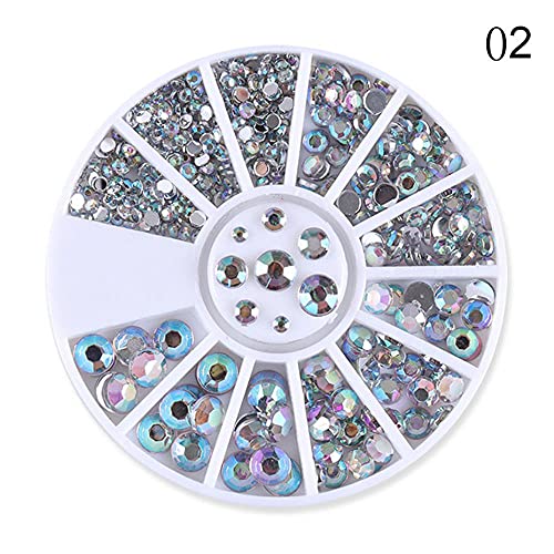 1 caja DIY Nail Art Wheel Tips Crystal Glitter Rhinestone 3D Nail Art Decoraci¨®n Color Acr¨ªlico Diamante Taladro alien-39