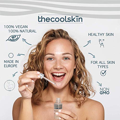 100% Natural y Vegano - Contorno de Ojos Antiedad con colágeno, ácido hialurónico, niacinamida, cafeína, Vitamina E y más. Antibolsas, Antiojeras 15ml Thecoolskin