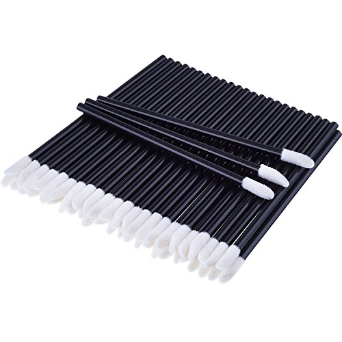 100 Piezas Desechable Varitas de Brillo Pincel de Labios del Aplicador Kits de Maquillaje, Negro