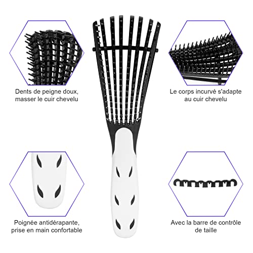 16PCS Peine para Cabello Cepillo Desenredante Cepillo para Pelo Rizado Cepillo de Pelo Rizo Peine Peluquería Para Cabello Rizado Peine Pelo Largo Grueso Peine Desenredar Rizos sin Dolor Mujer Hombre