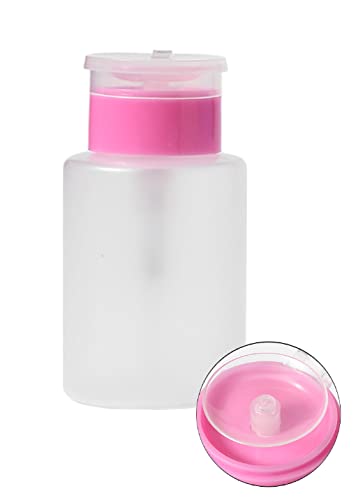 2 pcs Botella dispensadora de acetona Bomba para quitaesmalte de uñas Dispensador de líquido con tapa Botella transparente vacía Rellenable para cosméticos 150 ml