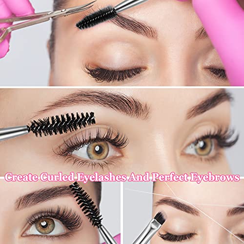 2 Piezas Cepillos de Cejas en Ángulo, Cepillo Plano para Tinte de Cejas con Punta en Ángulo Pinceles para Sombras de Ojos Pincel de Maquillaje de Ojos