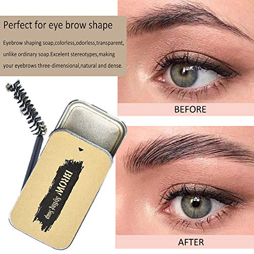 2 Piezas Jabón para Cejas, Eyebrow Soap Kit, Gel para Jabones de Cejas en 3D Crema, con Cepillo Jabón para dar Forma a Las Cejas,Impermeable de Larga Duración