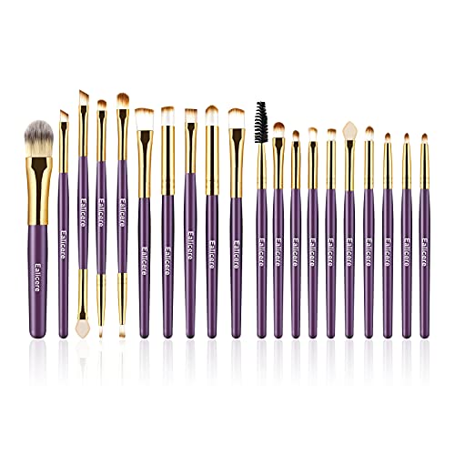 20 Piezas Set de Pinceles Maquillaje Ojos, Kit de Herramientas de Pinceles de Maquillaje, Pincel Cejas Set para sombreadores de ojos