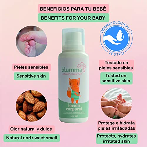 200 ml - Crema hidratante bebe y niños 100% natural. Karite, aceite de almendras dulces, caléndula y albaricoque - Piel sana, suave e hidratada.