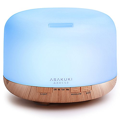 2017 asakuki 500 ml Premium, difusor de aceite esencial, 5 en 1 aceite de aromaterapia fragancia vaporizador humidificador ultrasónico