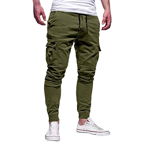 2021 Nuevo Pantalones para Hombre, Pantalones Moda Casual Deportivos Color Sólido Pants Jogging Fitness Gym Slim Fit Pantalones Largos Pantalones con Bolsillos Ropa de Hombre Trekking Hombres