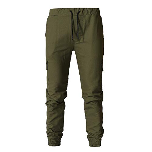 2021 Nuevo Pantalones para Hombre, Pantalones Moda Casual Deportivos Color Sólido Pants Jogging Fitness Gym Slim Fit Pantalones Largos Pantalones con Bolsillos Ropa de Hombre Trekking Hombres