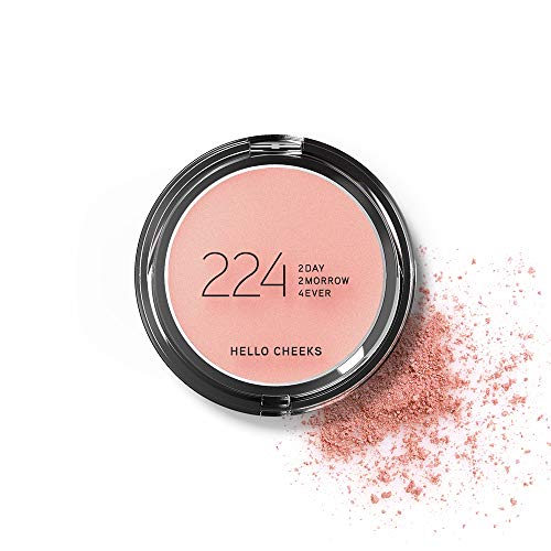 224 Cosmetics Colorete Hello Cheeks - natural, vegano , no testada en animals - feel good fórmula , sin parabeno y silicona - Melocotón