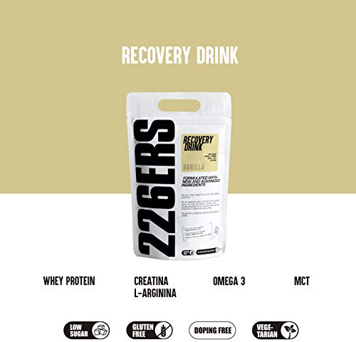 226ERS Recovery Drink | Recuperador Muscular con Proteína Whey, Creatina, Hidratos de Carbono, Triglicéridos y L-Arginina, Sin Gluten, Vainilla - 500 gr