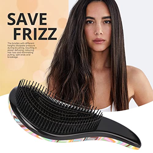 2pcs Detangling cepillo, Segbeauty masaje cepillo de pelo enredado peine aplicar para mojado seco cabello rizado para mujeres hombres adultos niños (Círculos y ondas)