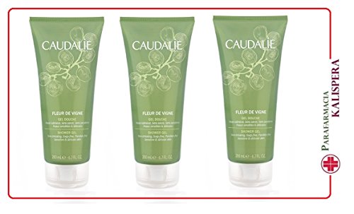 3 Caudalie Gel de ducha Fleur De Vignes 200 ml con Aloe Vera y aromas de rosa blanca, pimienta rosa y flor de vid.