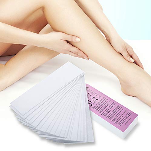 300 Piezas de Tiras Depilatorias,Papel Depilatorio,Depilación Herramienta de Belleza Blanco,Papel Depilatorio,Pierna Brazo Armpit Depilación Depilatorio No Tejido Depiladora Papel Encerado