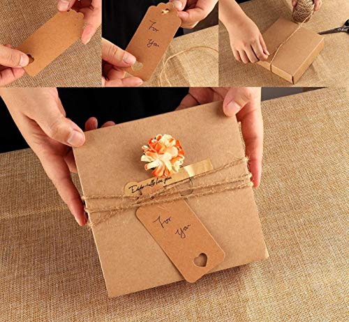 300 piezas Etiquetas de Papel Kraft, Etiquetas de Equipaje, Etiquetas de Regalo Tarjetas, Etiquetas de Boda, Se utiliza para bodas, cumpleaños y Navidad