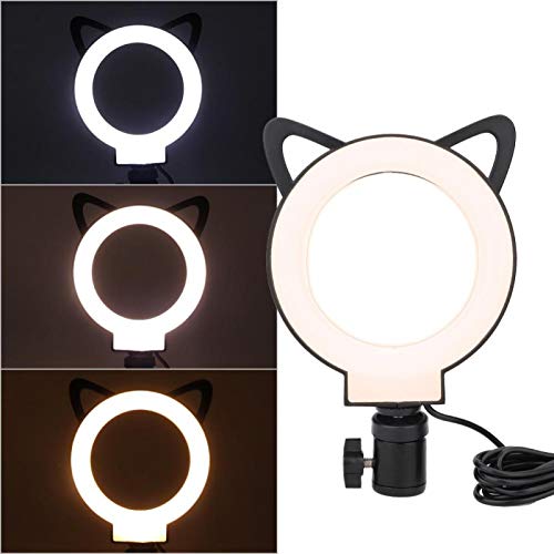 3000 6000 K lámpara de pie con relleno de anillo + luz de relleno para selfies para mujeres y hombres y blog de salón y belleza maquillaje vide, luz de relleno LED portátil, luces de clip, iluminació