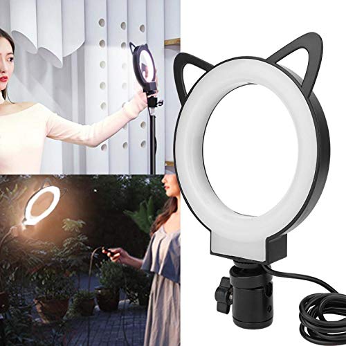 3000 6000 K lámpara de pie con relleno de anillo + luz de relleno para selfies para mujeres y hombres y blog de salón y belleza maquillaje vide, luz de relleno LED portátil, luces de clip, iluminació