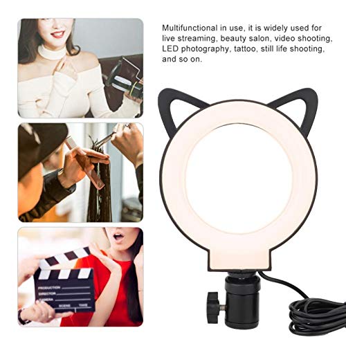 3000 6000 K lámpara de pie con relleno de anillo + luz de relleno para selfies para mujeres y hombres y blog de salón y belleza maquillaje vide, luz de relleno LED portátil, luces de clip, iluminació