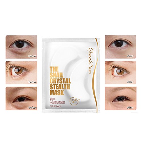 30Pcs Máscara para los ojos de caracol extracto ojo parche para ojos hinchados, ojeras oscuras ojeras crema hidratante antiarrugas lleno de ácido hialurónico colágeno