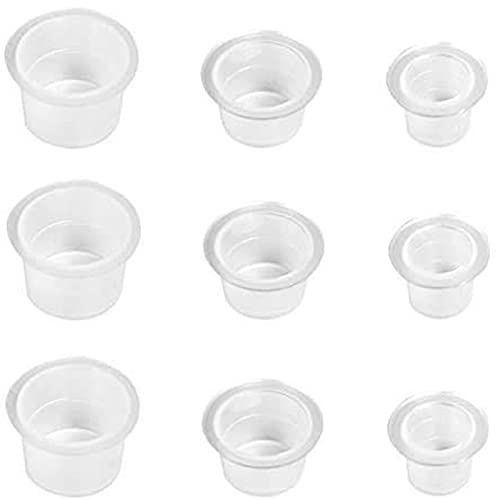 330 piezas taza de tinta del tatuaje 3 tipos de taza del tatuaje con S M L (Blanco)