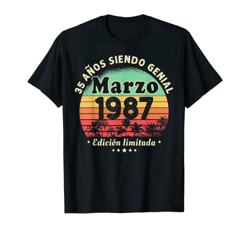 35 Años Cumpleaños Marzo 1987 Hombre Mujer Marzo 1987 35 Camiseta