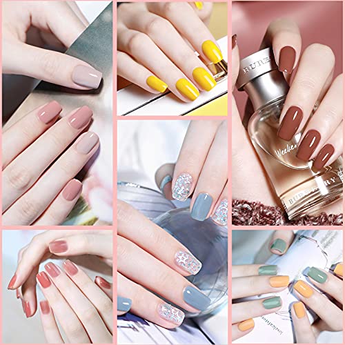 39 Pzs Esmaltes Semipermanentes, SHOWNAIL 36 Colores Clásica y Moda Pintauñas Semipermanente con Base, Top Coat Brillante y Mate, Uñas Semipermanentes Gel UV LED para Navidad y Año Nuevo, 8ML