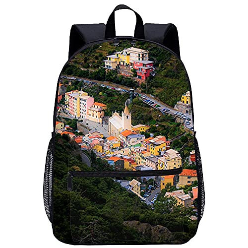 3D Escolar Mochila con Mochila Infantil-Liguria-Adecuado para: estudiantes de primaria y secundaria, la mejor opción para viajes al aire libre-Tamaño: 45x30x15 cm / 17 pulgadas-Mochila para niños