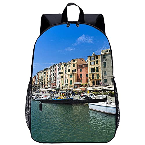 3D Escolar Mochila con Mochilas Escolares para Niñas y Niños-Liguria-Adecuado para: estudiantes de primaria y secundaria, la mejor opción para viajes al aire libre-Tamaño: 45x30x15 cm / 17 pulgadas