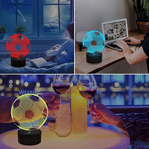 3D Ilusión óptica Lámpara LED Luz de noche Deco LED Lámpara 7 colores de control remoto con Acrílico Plano & ABS Base & Cargador usb