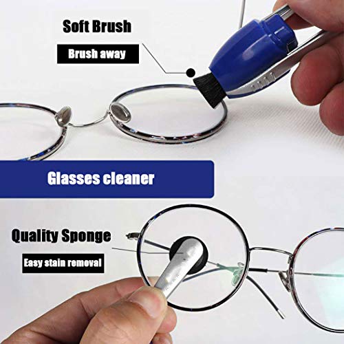 3Pcs Portátil Limpiador De Las Lentes Limpiador De Carbón Inyectado Gafas Gafas De Sol Herramientas De Brocha, Píos Anteojos Cleaner 2 En 1 Multifuncional Ocular Más Limpia del Cepillo Kit,Style 1