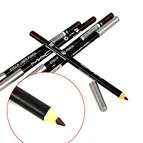 3pcs profesional suave negro impermeable delineador de ojos lápiz delineador de cejas belleza maquillaje herramienta