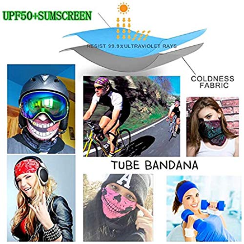 4 Piezas Pañuelos Cabeza Multifunción Pasamontañas Termico de Secado Braga de Cuello Cubierta de Cara de Verano Protección UV Bandana Transpirable de Protector Solar para Hombre o Mujer (4*Negro)