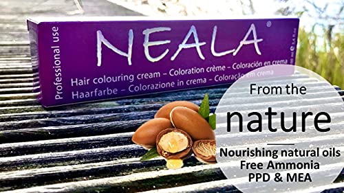 4.75- Coloración Profesional SIN AMONIACO y libre de PPD y MEA Enriquecido con Omega9, extractos naturales y vitaminas. Gran brillo y cobertura - 4.75- Castaño Medio Chocolate Caoba - NEALA 100ml.