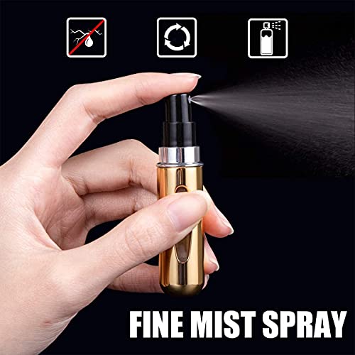 5 Pcs 5ml Atomizador Perfume Recargable, Mini Spray de Perfume Portátil Atomizador de Perfume Pulverizador Bomba Recargable Perfume Spray Frasco, Botella Vacío Pulverizador Viaje (A)