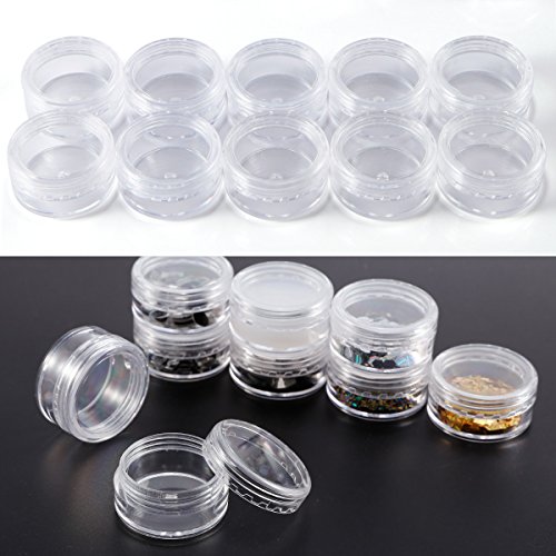 50pcs Botellas Contenedores Vacías Cajitas Botes Jarras Tarros Plásticos de Viaje Muestra de Cosmético Maquillaje Crema Líquido Polvos Sombras de Ojos Arenas