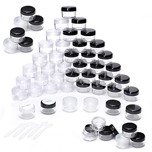 50PCS Contenedor de Cosmeticos Envase Cosmético Envase Crema Botes de Cosmeticos Tarros de Cosmeticos Recipientes Cosméticos Envase Cosmético Vacío para Almacenar Crema Cosmética5g