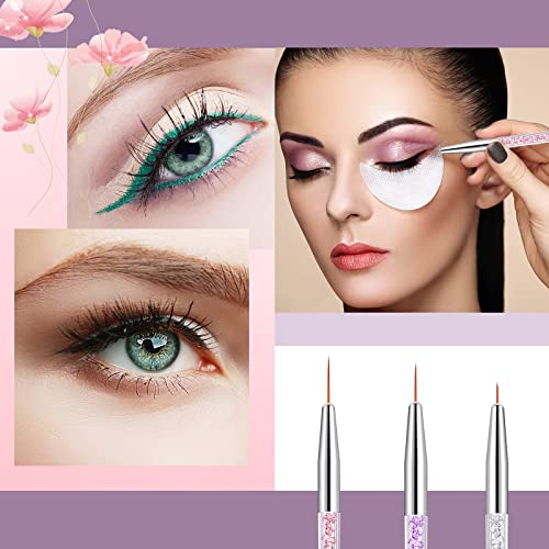 6 Brochas Delineador de Ojos de Punta Fina Brocha de Gel de Maquillaje de Ojos Herramienta Ojos Aplicador Brocha de Maquillaje de Gel de Ojos Pincel Delineador Ojos (Rosa, Morado, Blanco)