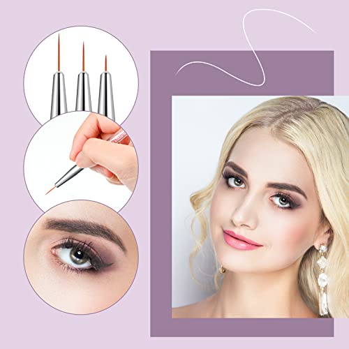 6 Brochas Delineador de Ojos de Punta Fina Brocha de Gel de Maquillaje de Ojos Herramienta Ojos Aplicador Brocha de Maquillaje de Gel de Ojos Pincel Delineador Ojos (Rosa, Morado, Blanco)