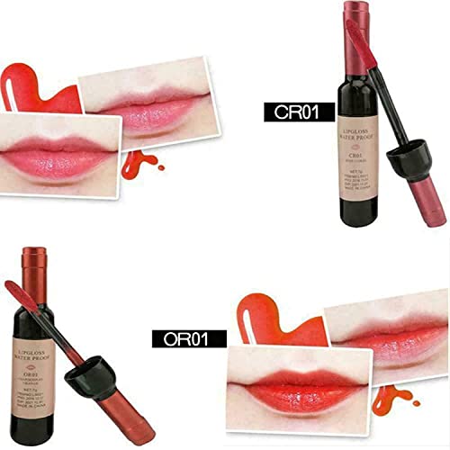 6 Colors/Set Wine Lipstick Matte Long Lasting Waterproof Lip Tint Set Lip Gloss Lip Stain - Wine Liquid Lipstick - Lady Long Lasting Make Up Gloss Matte Lip Tint Wine Bottle Cover (6 Colors)