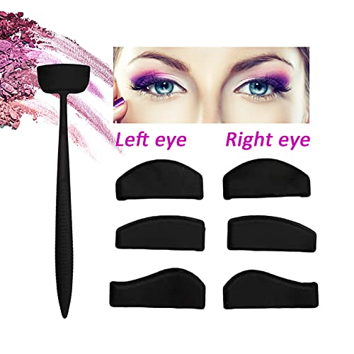 6 En 1 Sombra De Ojos Pliega Línea, Kit de Línea de Pliegue Perezosos, Silicona con Forma de Pliegue de Sombra de Ojos, Sombreado Aplicador Sello portátil,Cut Tools, Fijador