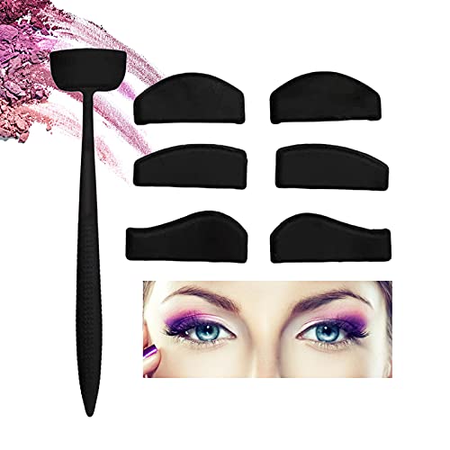 6 En 1 Sombra De Ojos Pliega Línea, Kit de Línea de Pliegue Perezosos, Silicona con Forma de Pliegue de Sombra de Ojos, Sombreado Aplicador Sello portátil,Cut Tools, Fijador