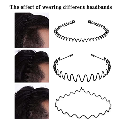 6 piezas de aro para el pelo, bandas de metal para hombres y mujeres, cuidado de belleza, unisex, negro, ondulado primavera deportes para hombres, banda de pelo, clips de aro y accesorios para mujer